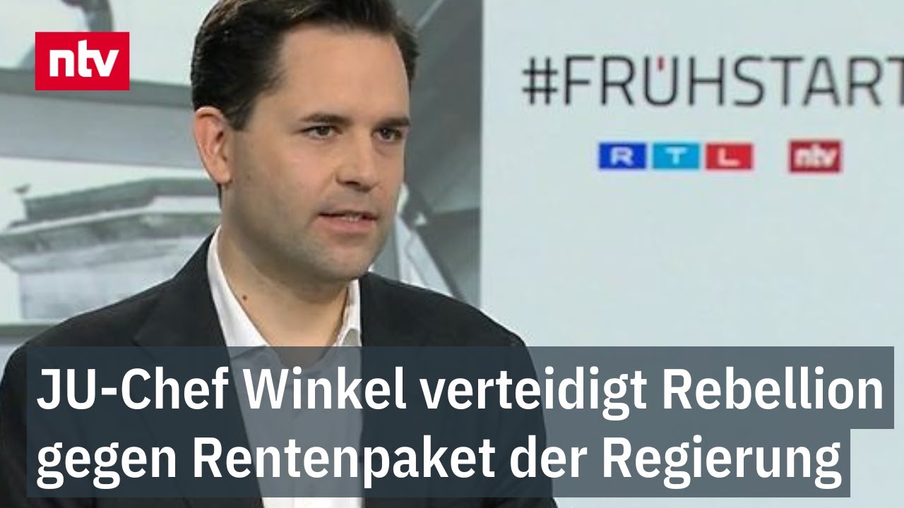 JU-Chef Winkel verteidigt Rebellion gegen Rentenpaket