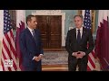 WATCH: Blinken meets with Qatars foreign minister to discuss Israel-Hamas War, hostages, Gaza aid - 06:55 min - News - Video