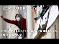 LIVE: Pro-Palestinian activists demonstrate outside Frances Sciences Po university