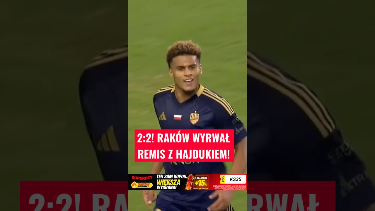 2:2! raków wyrwał remis z hajdukiem! #shorts