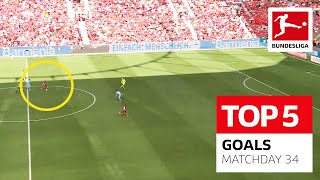 Top 5 Goals • Moukoko, Embolo & More | Matchday 34 — 2021/22