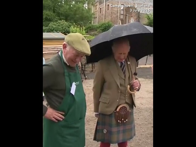 King Charles visits Campbeltown Farmers' Market, part of his trip to Scotland