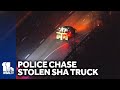 Stolen SHA truck rams cars, leads police pursuit