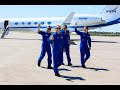 International crew arrives at Kennedy Space Center