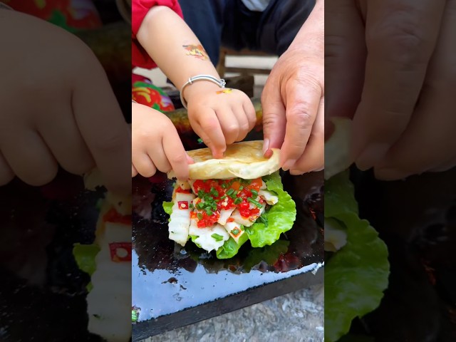 Chinese burger Slate-baked yams