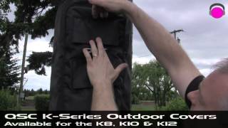 QSC K8 OUTDOOR COVER Protective Weather-Resistant Cover for K8 Loudspeaker in action - learn more