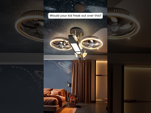 Product Link in Bio ( # 2428 ) ✅ Futuristic Helicopter LED Ceiling Fan Lamp