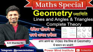 Basic Geometry Lines and Angles, Triangles, Complete Geometry Theory and questions, Complete Concept