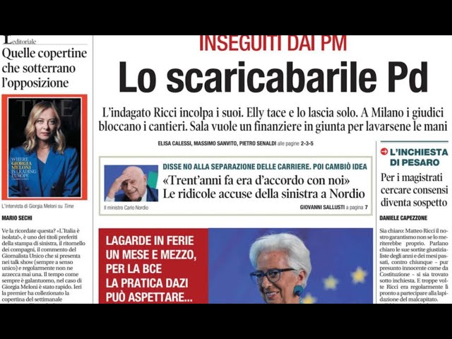 RASSEGNA STAMPA 26 LUGLIO 2025 QUOTIDIANI NAZIONALI ITALIANI  PRIME PAGINE DEI GIORNALI DI OGGI