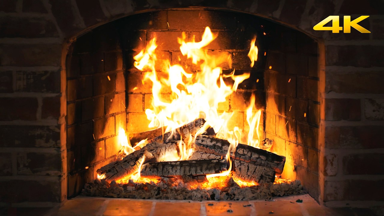 🔥 FIREPLACE So Real YOU’LL Check for SMOKE with Smoldering EMBERS with Woodfire SYMPHONY for Yoga