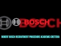 Robert Bosch Campus Recruitment Procedure Academic Criteria