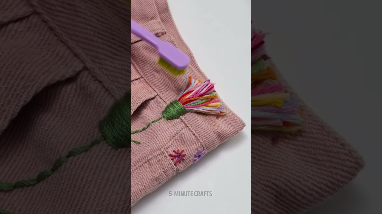 Creative and Easy Jeans Embroidery Design 👖🧵 #diy #sewing