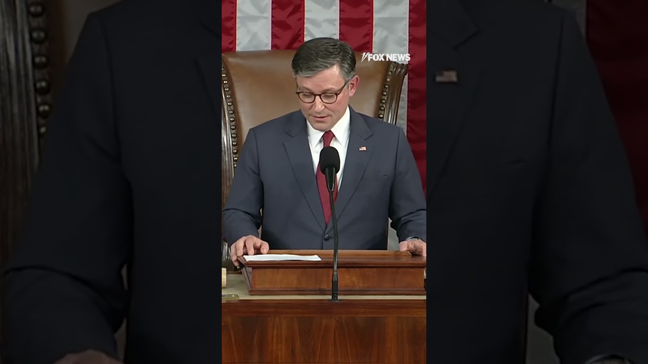 Mike Johnson delivers remarks after re-election as House speaker