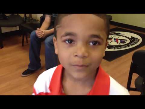 6 year old Elijah wins barbershop BACKFLIP contest vs Adult