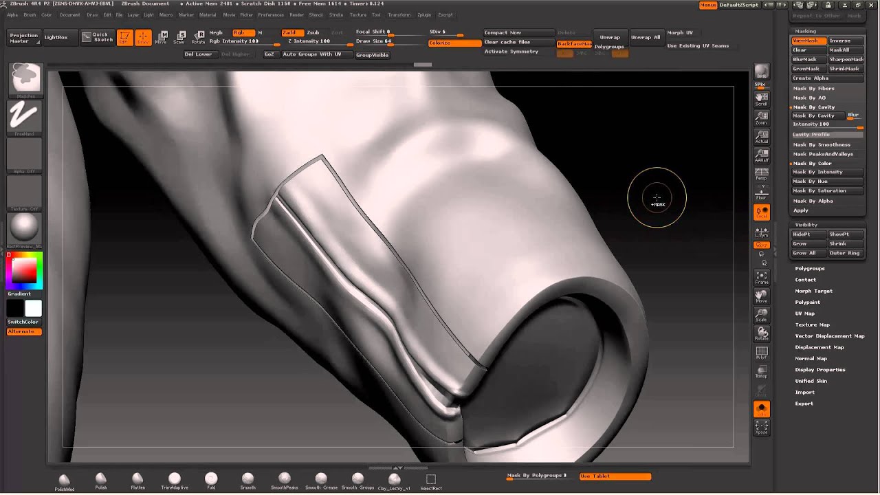 creating seams in zbrush