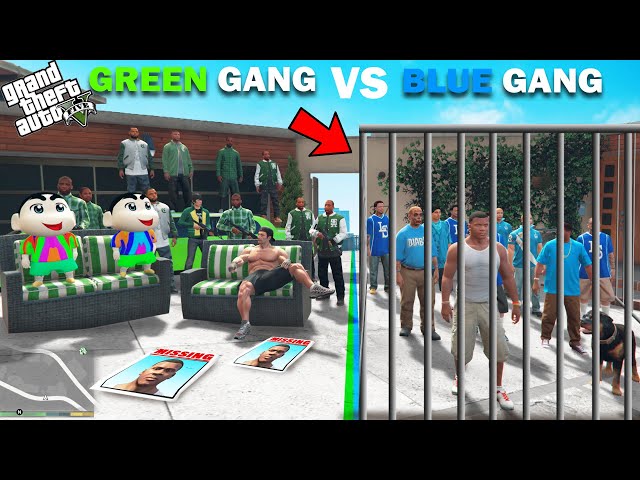 Shinchan Green Gang VS Franklin Blue Gang Arrested In GTA 5!
