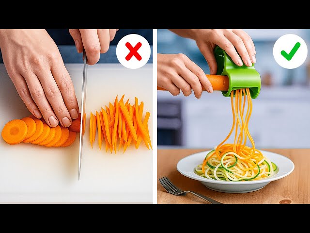 EASY PEEL & CUT VEGGIES! 🥕🌟 Must-Try Kitchen Hacks & Gadgets! 🍽️