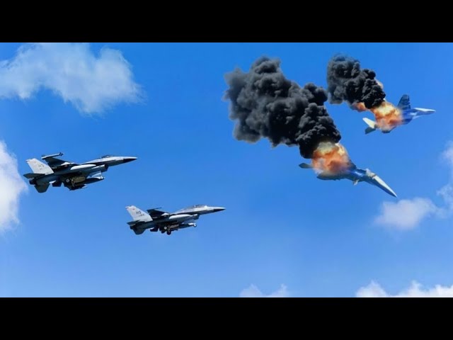 2 Minutes Ago! America's First F-16C Fighter Jet Shot Down a Russian SU-57 Fighter Jet Near Crimea!