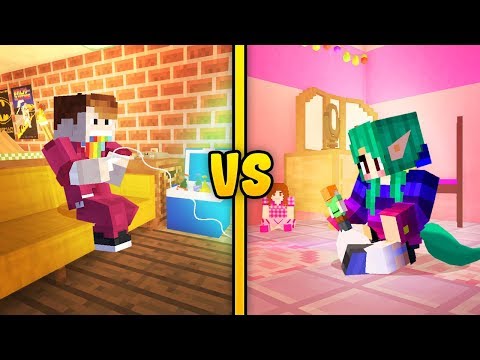 POKÓJ DLA CHŁOPAKA VS POKÓJ DLA DZIEWCZYNY! - Minecraft 
