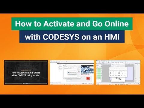 Thumbnail for a video tutorial on how to activate and go online with CODESYS on HMIs.