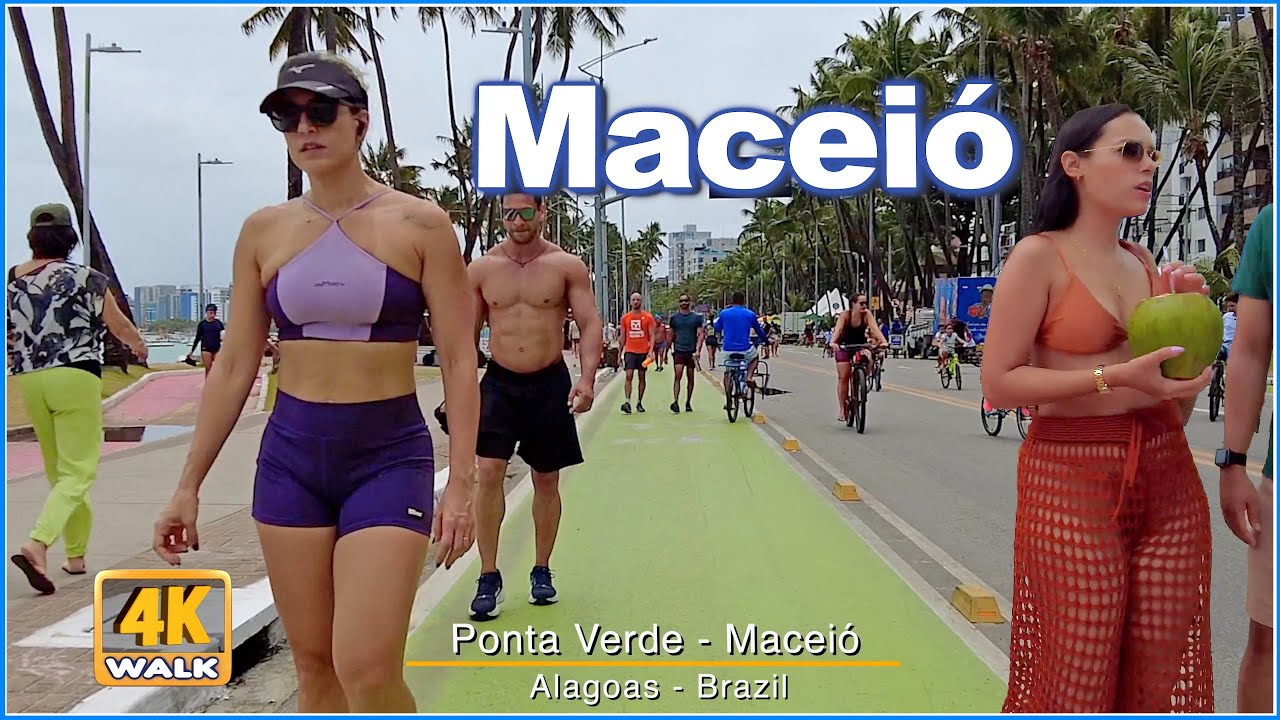 Beach Day Walking Tour at Ponta Verde Beach, Maceió, Brazil | 4K Walk Travel Vlog