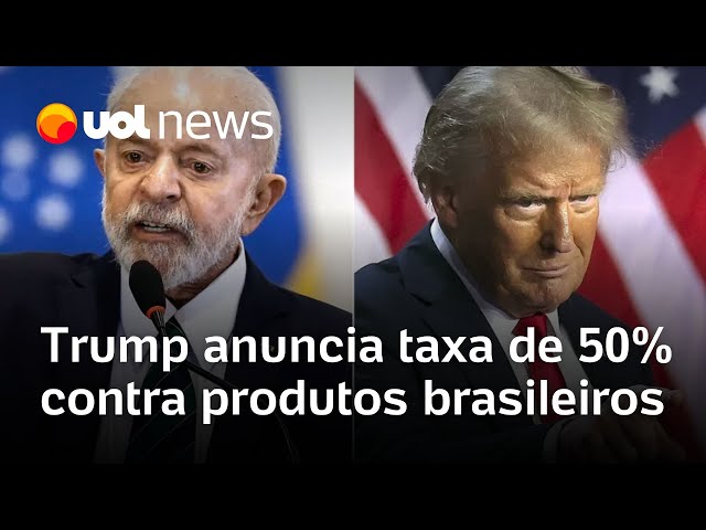 Trump anuncia tarifa de 50% contra todos os produtos do Brasil e cita Bolsonaro em anúncio