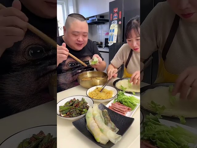 惡作劇老公：他果然搶走了最後一個捲餅，但是餅裡有芥末，他被辣哭了