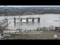 Three barges, one carrying toxic methanol, pinned against Ohio River dam  - 01:11 min - News - Video