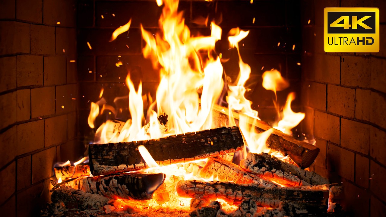 🔥 RELAXING FIREPLACE AMBIENCE with HYPNOTIC FLAMES with DEEP WOOD CRACKLES for RESTFUL NIGHT SLEEP