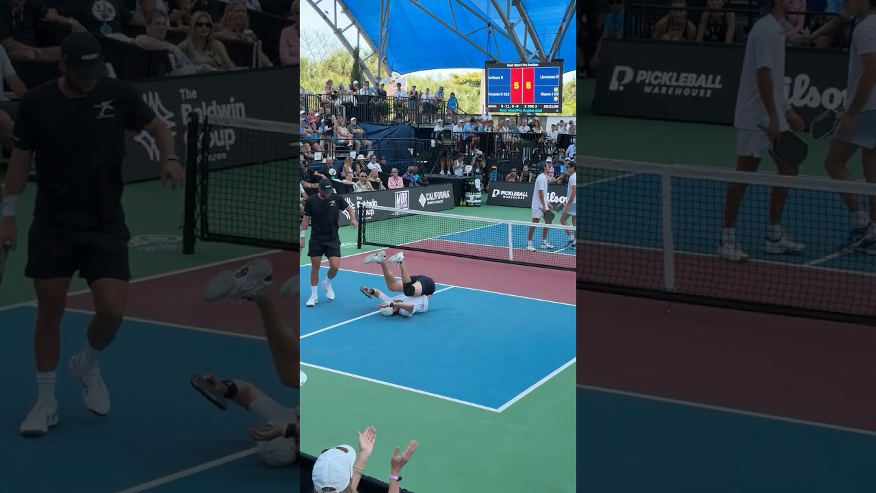 Ryler DeHeart dodges a body bag #pickleball