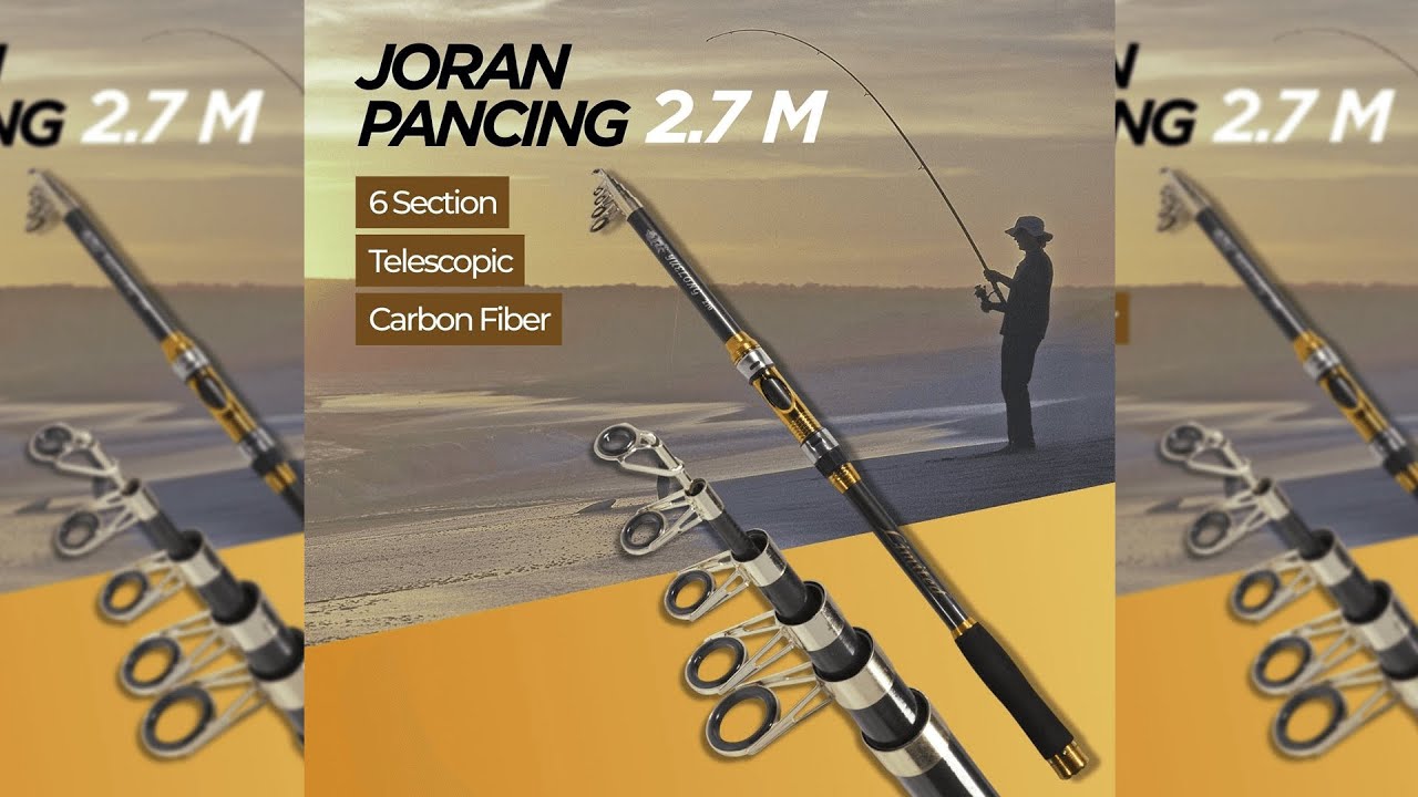 TaffSPORT Joran Pancing Antena Portable Carbon Fiber Rod 2.7M 6 Pratinjau video produk TaffSPORT Joran Pancing Antena Portable Carbon Fiber Rod 2.7M 6