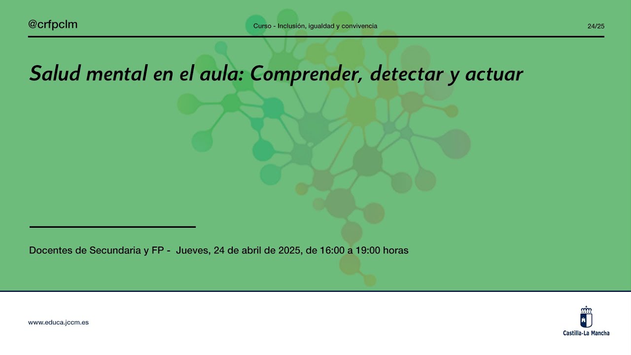 #Jornadas_crfoclm: Salud mental en el aula - Docentes de Secundaria y FP