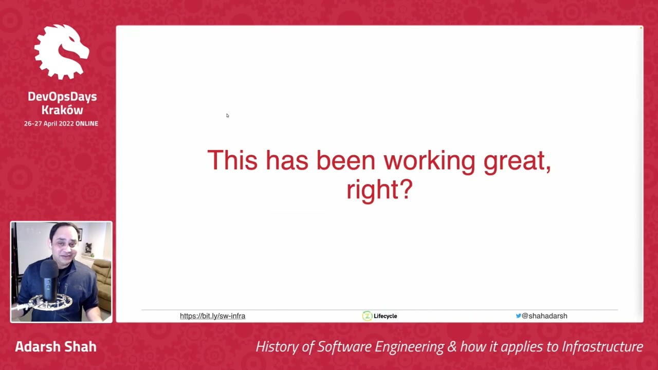 DevOpsDays Krakow 2022 - Adarsh Shah - past  of Software Engineering & how it applies to...