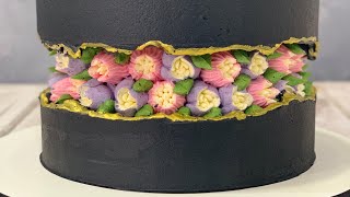 Fault Line Cake | Russian tip FlowersHello there! I’m creating the famous Fault Line cake with Russi