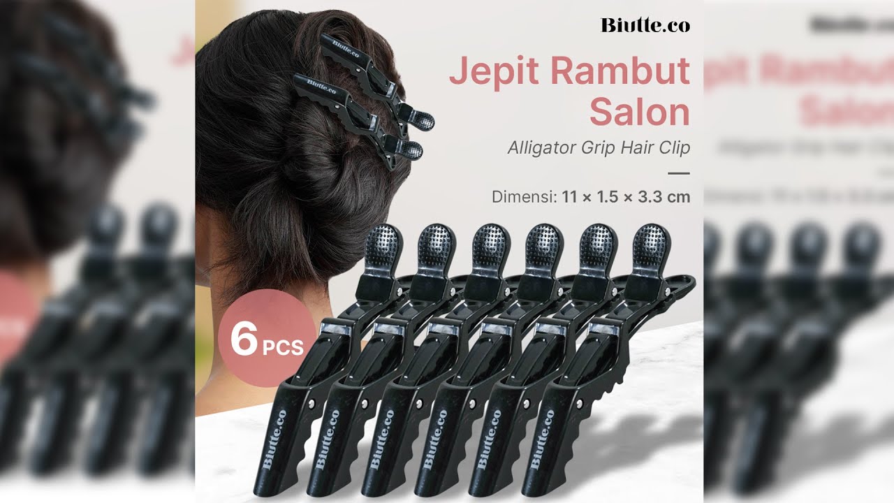 Pratinjau video produk Biutte.co Jepit Rambut Salon Barber Hair Alligator Clip Grip 6 PCS - L05