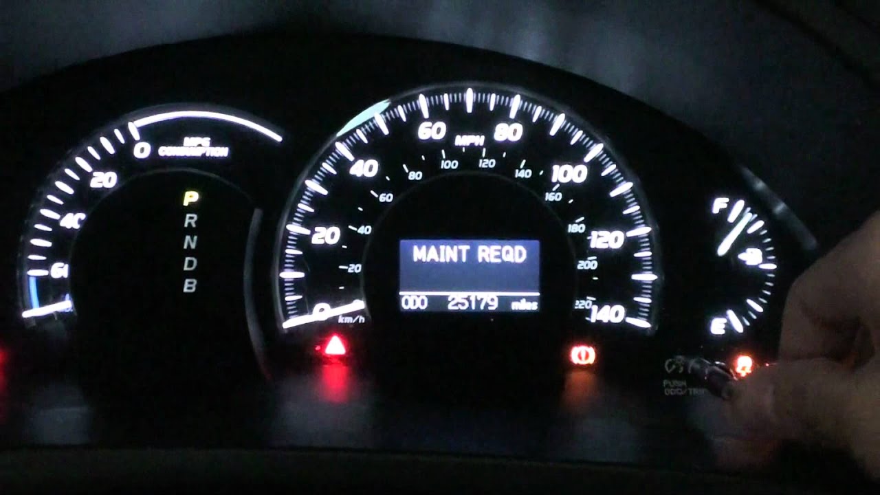 2007 Camry Hybrid Maintenance Required Light Reset YouTube