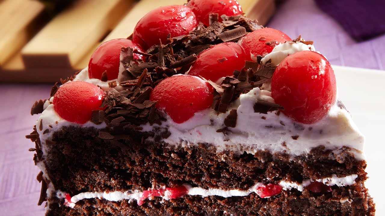 Black Forest Eggless Cake | Easy 3 step recipe - YouTube