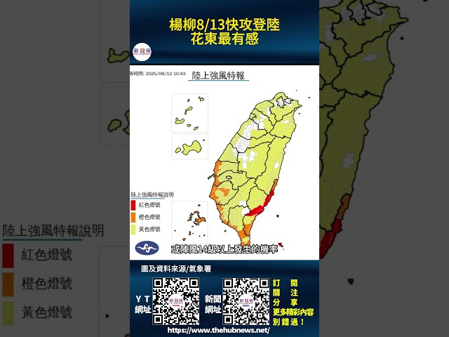 影音/楊柳海陸警報齊發 8/13暴風圈強襲台灣陸地 花東最有感
