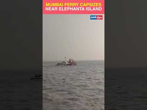 Boat capsizes near Elephanta Island Scary visuals caught on camera  4K views  play Short