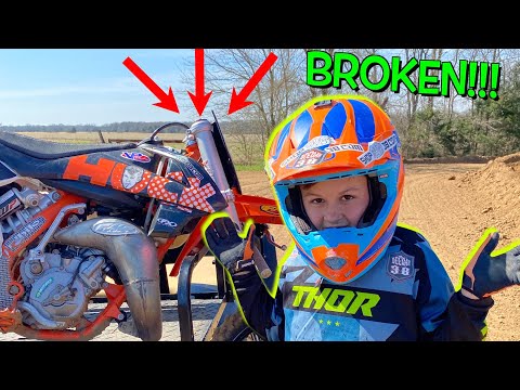 BROKE MY HANDLE BARS OFF IN A CRASH!!!