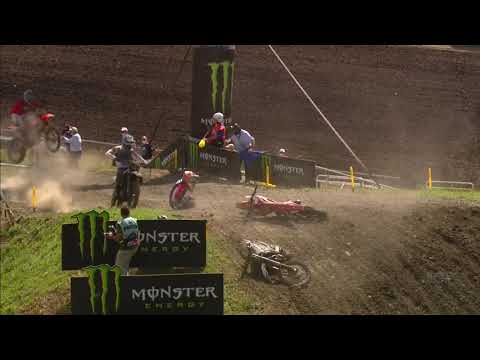 Jed Beaton & Isak Gifting crash - MX2 Race 2 - MXGP of Russia 2021
