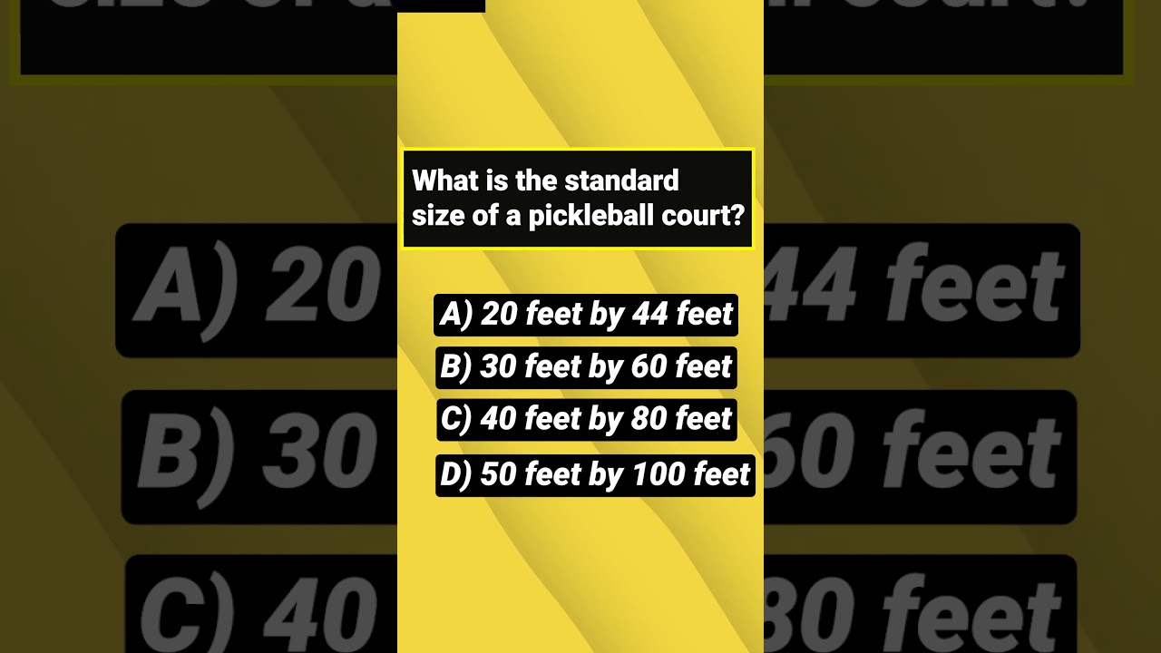 What is the standard size of a pickleball court? | Pickleball Quiz