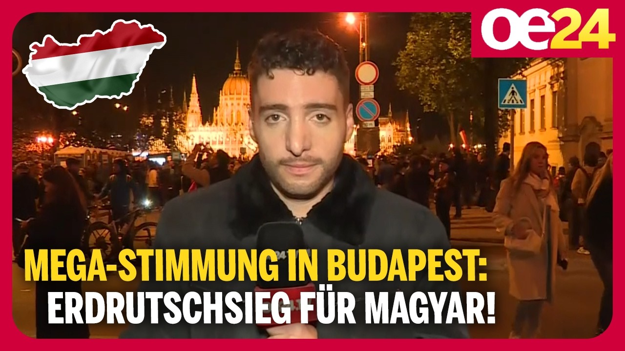 Mega-Stimmung bei Magyar-Wahlparty : Erdrutschsieg für TISZA!