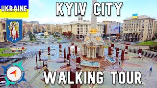 Kyiv city overview - Walking tour Ukraine - Kiev city life - 4K video - Part 2/3