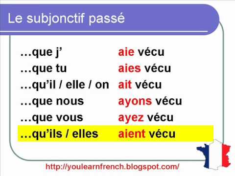 French Lesson 153 - The Past Subjunctive conjugation - Le subjonctif ...