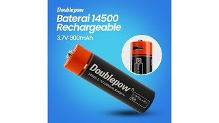 Pratinjau video produk Doublepow Baterai Cas Li-Ion 14500 Rechargeable 3.7V 900mAh 1 PCS - DP-18730