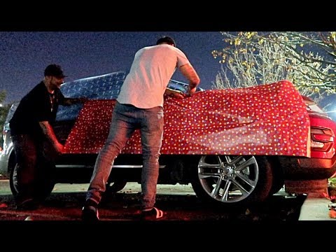 300 Layers Of Wrapping Paper On Mom's Car!! | VLOGMAS Day 15