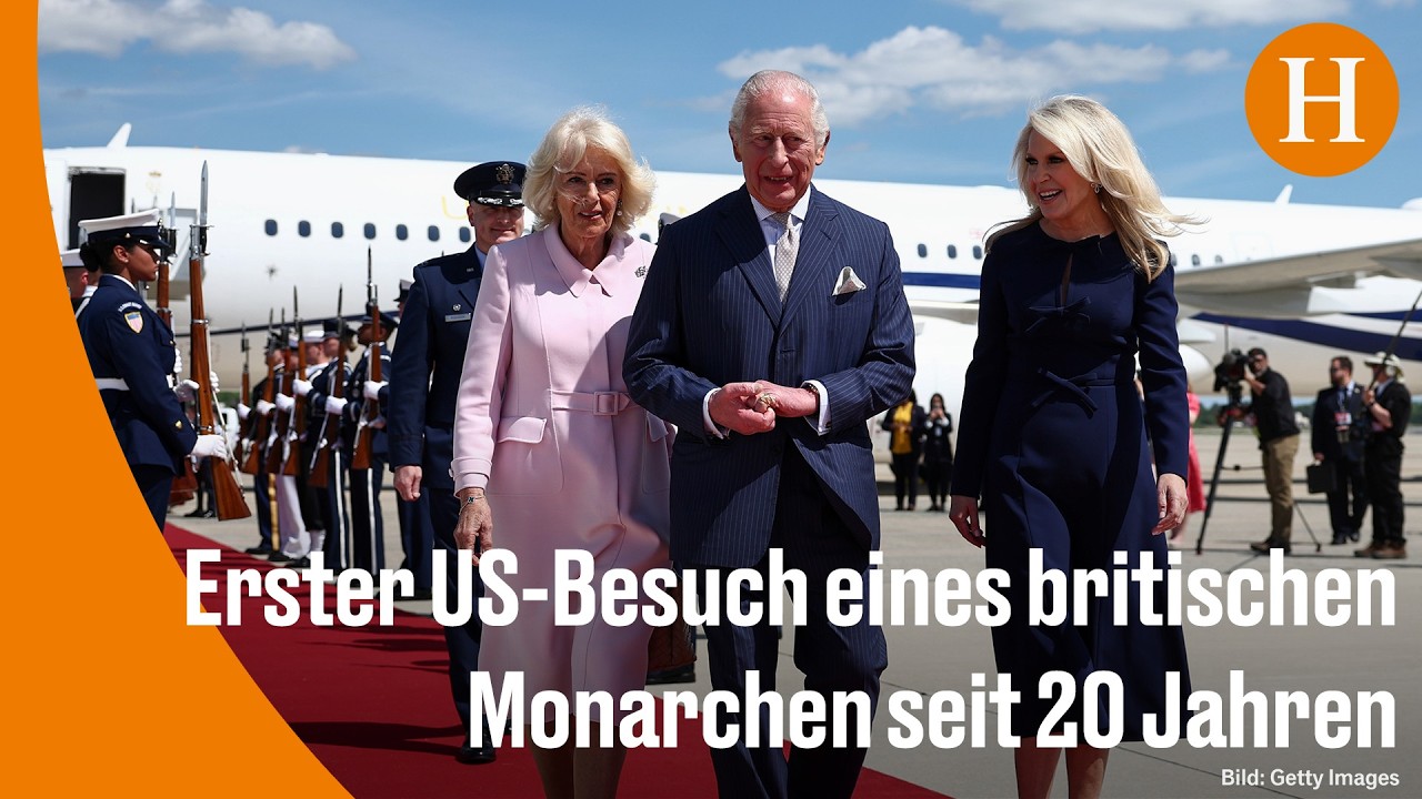König Charles III. und Camilla im Weißen Haus empfangen
