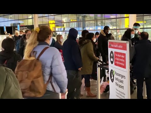 Chaotic scenes at Heathrow Airport as travellers rush to beat EU travel ban