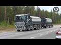 90 tons Iron-ore transports Volvo FH16-750 10x4 and 5 axis trailer
